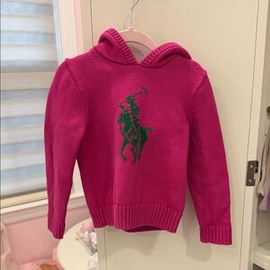 Polo by Ralph Lauren Kids Fuchsia Hoodie with Green Logo